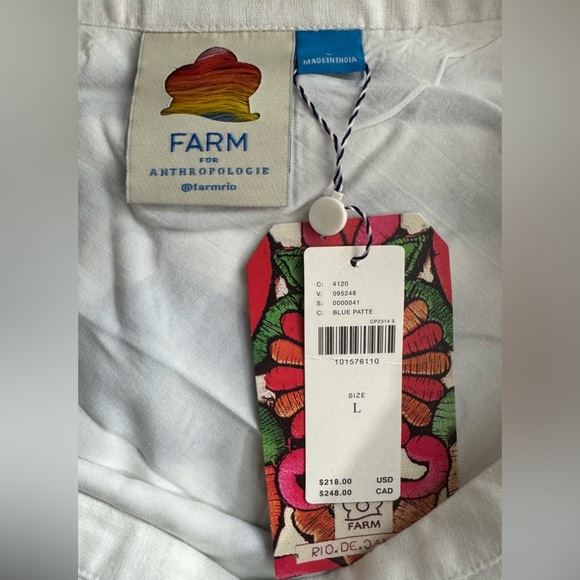 Farm Rio x Anthropologie Linen Blend Midi Skirt Large NWT - Picture 11 of 13